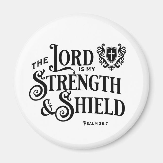 Imán The Lord is My Strength Scripture (Frente)
