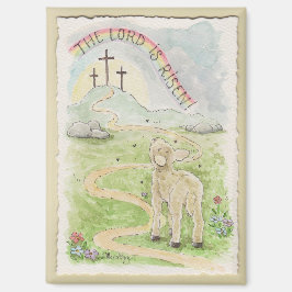 Imán The Lord Is Risen Lamb Magnet
