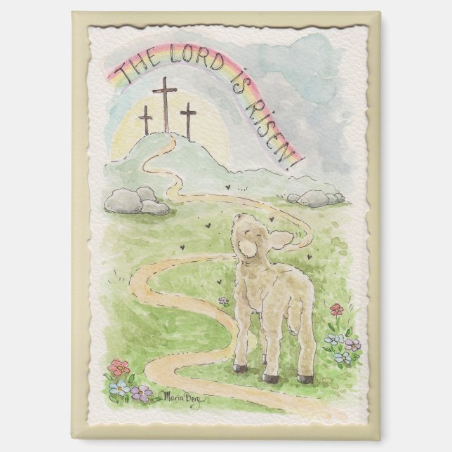 Imán The Lord Is Risen Lamb Magnet (Anverso)