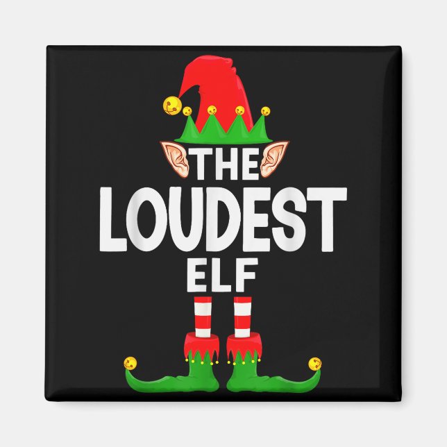 Imán The Loudest Elf Family Christmas Pajama Party  (Frente)