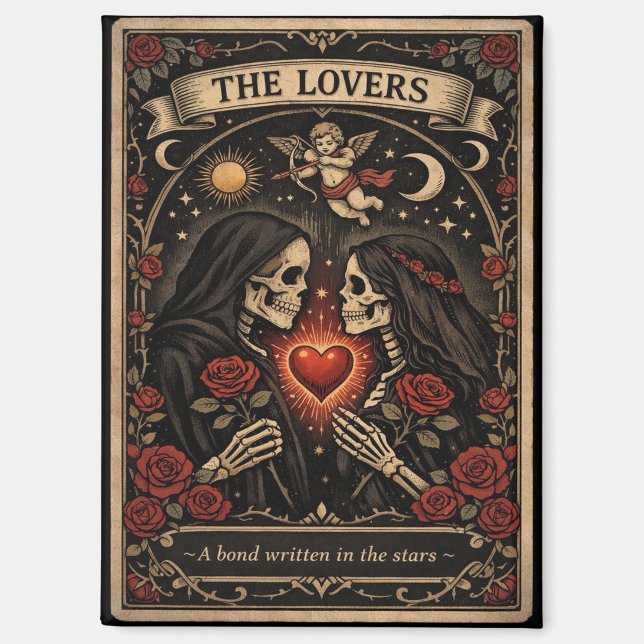 Imán The Lovers Tarot Gothic Valentine Magnet  (Anverso)