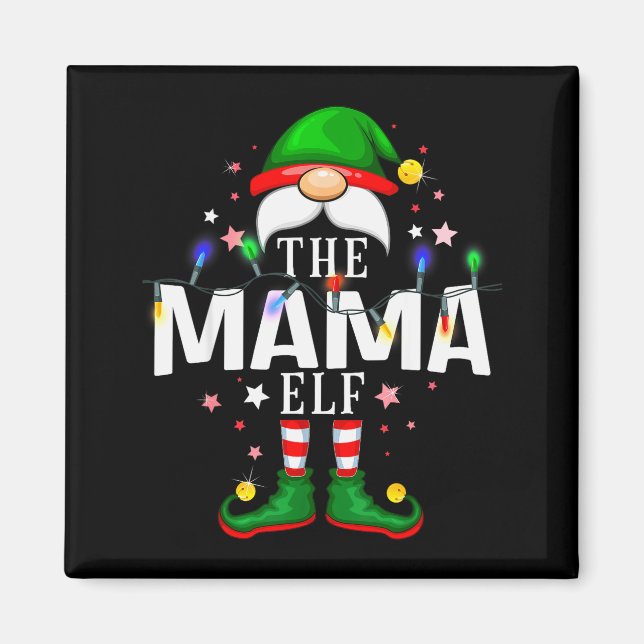 Imán The Mama Elf Christmas Family Pajama Party  (Frente)