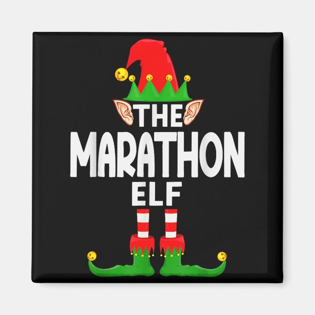 Imán The Marathon Elf Family Christmas Pajama Party  (Frente)