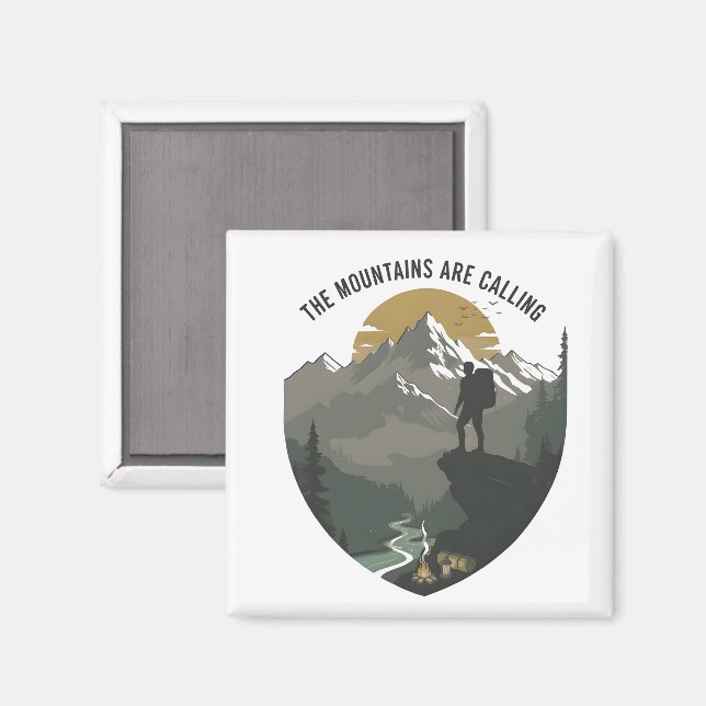 Imán The Mountains Are Calling (Anverso/Reverso)