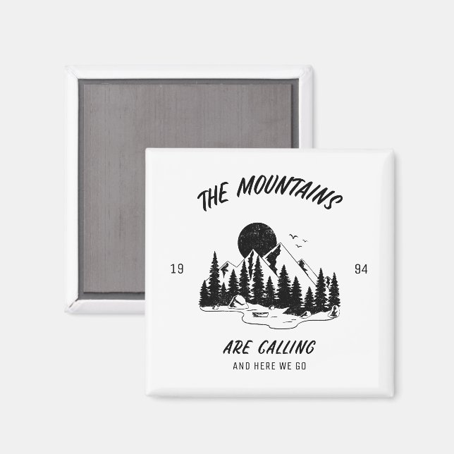 Imán The Mountains are calling and here we go  (Anverso/Reverso)