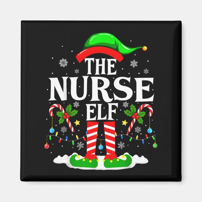 Imán The Nurse Elf Christmas Nursing Funny Rn Christmas (Frente)