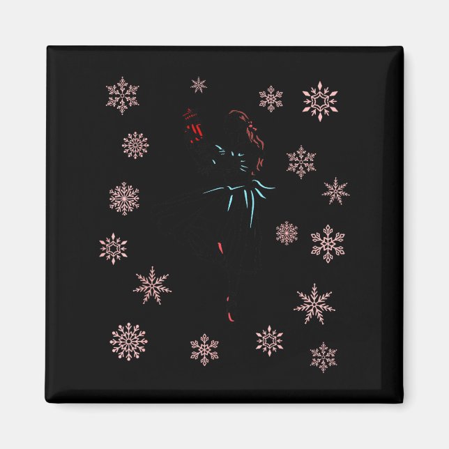 Imán The Nutcracker Ballet And Clara Ballerina Christma (Frente)