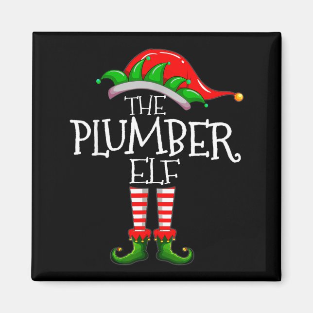 Imán The Plumber Elf Christmas Gift, Plumbing Xmas Paja (Frente)