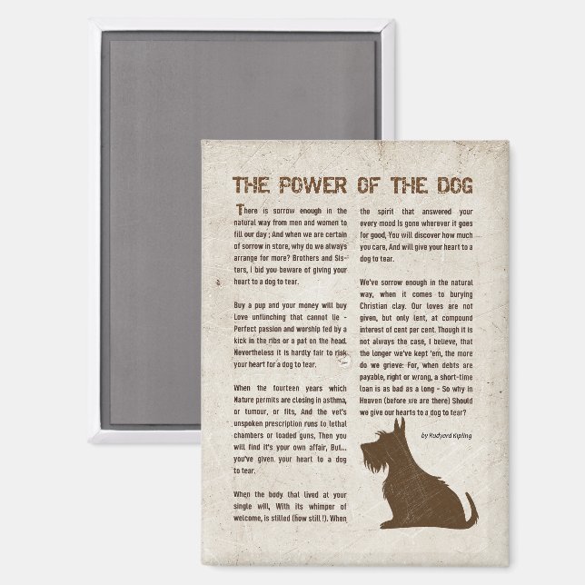 Imán The Power of the Dog Poem - Rudyard Kipling (Anverso/Reverso)