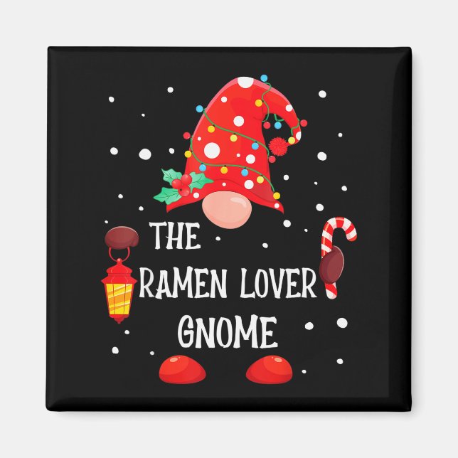 Imán The Ramen Lover Gnome Matching Family Christmas Gn (Frente)