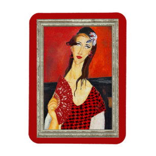 Imán The Red Fan (based on Modigliani's painting)