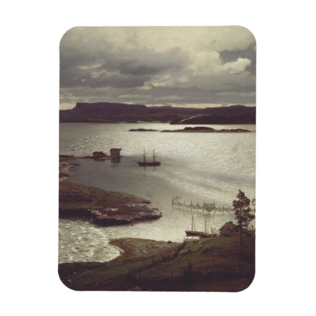 Imán The Sandvik Fiord by Hans Gude (Vertical)