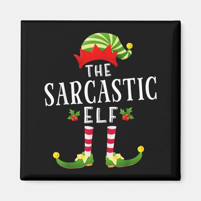 Imán The Sarcastic Elf Christmas Matching Pajama  (Frente)
