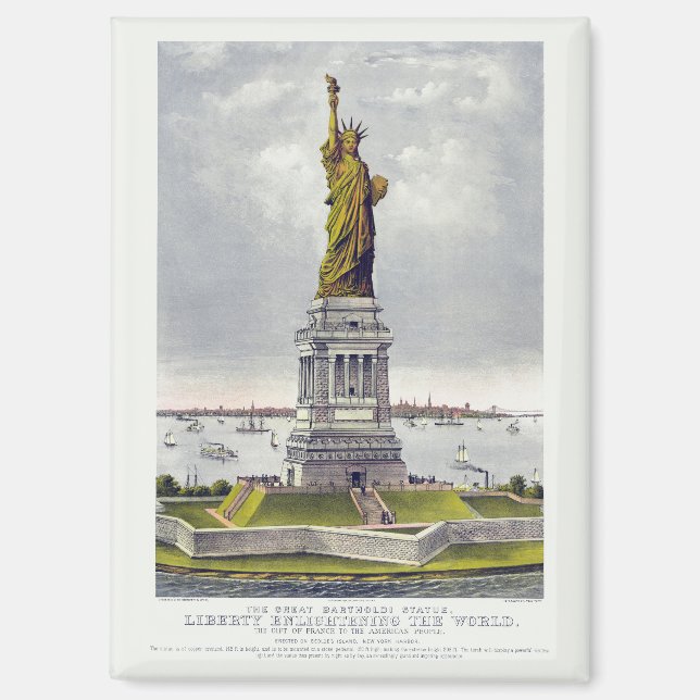 Imán The Statue of Liberty, The Great Bartholdi Statue (Anverso)