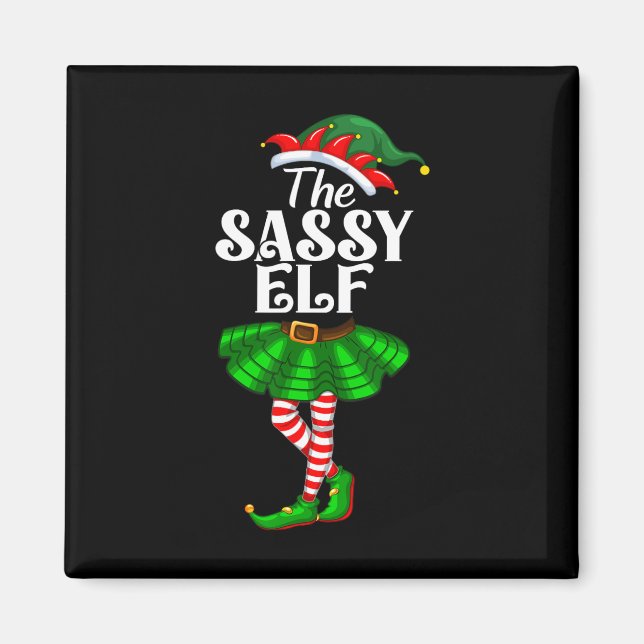 Imán The Sy Elf Xmas Funny Christmas Matching Family Pa (Frente)