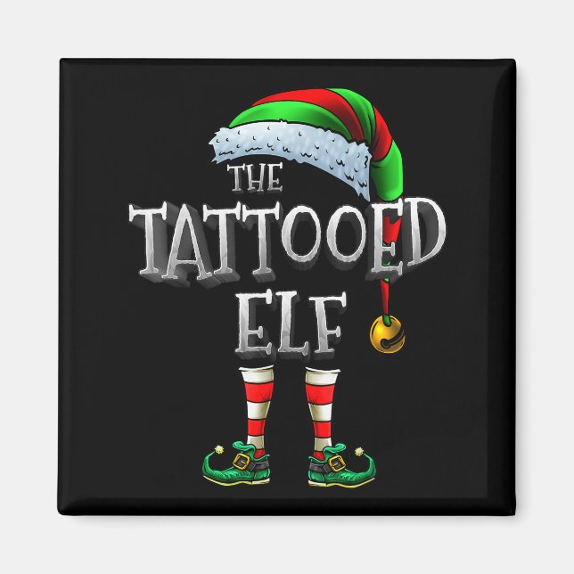 Imán The Tattooed Elf Matching Family Tattooed Christma (Frente)