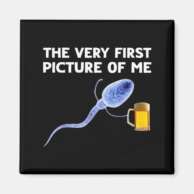 Imán The Very First Cture Of Me Funny Sperm Holding Bee (Frente)