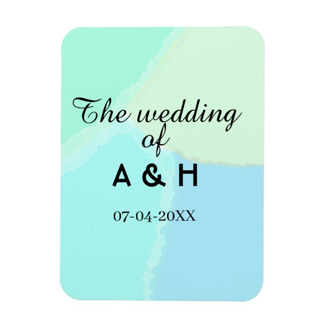 Imán The wedding of add couple name initial letter date (Vertical)