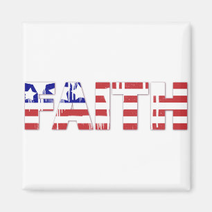 Imán The word " Faith" with American flag