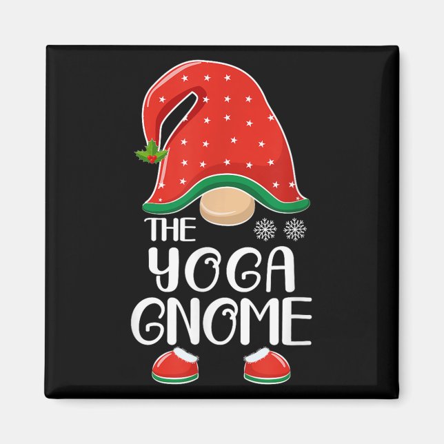 Imán The Yoga Gnome Elf Matching Family Group Christmas (Frente)