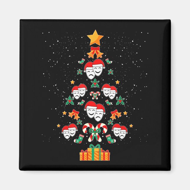 Imán Theatre Masks Drama Actor Actress Christmas Tree X (Frente)