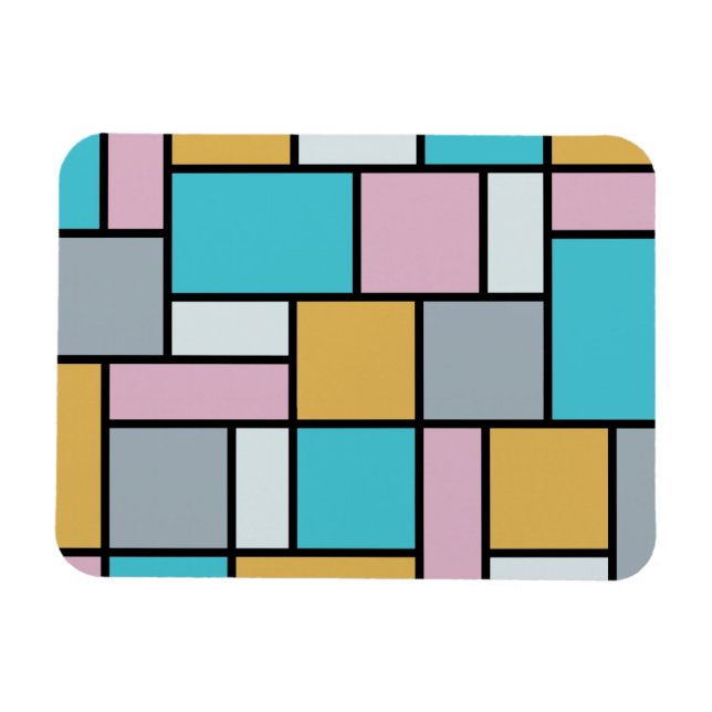 Imán Theo Van Doesburg - Composición 17 - Arte Mondrian (Horizontal)