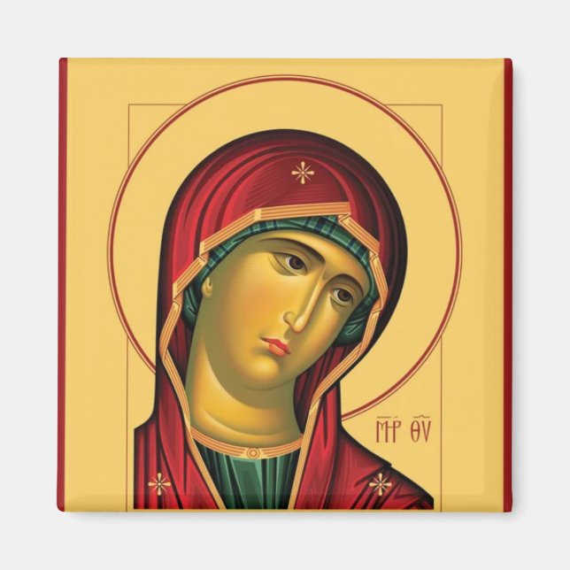 Imán Theotokos (Virgen María) Ícono cristiano ortodoxo (Frente)