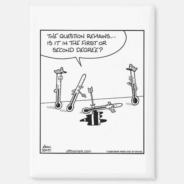 Imán Thermometer Murder 1st or 2nd degree (Anverso)