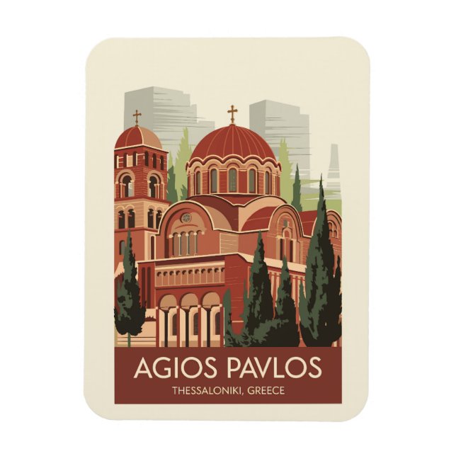 Imán Thessaloniki Agios Pavlos Viaje Arte Vintage (Vertical)