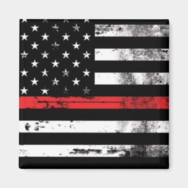 Imán Thin Red Line Flag Firefighter Magnet (Frente)
