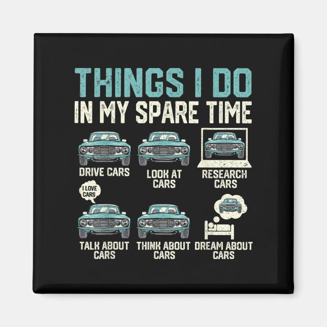 Imán Things I Do In My Spare Time - Funny Car Lover  (Frente)