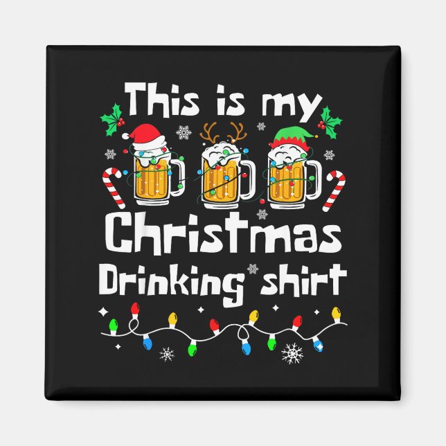 Imán This Is My Christmas Beer Drinking Funny Party Xma (Frente)