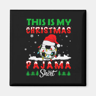 Imán This Is My Christmas Pajama Soccer Santa Hat Xmas 