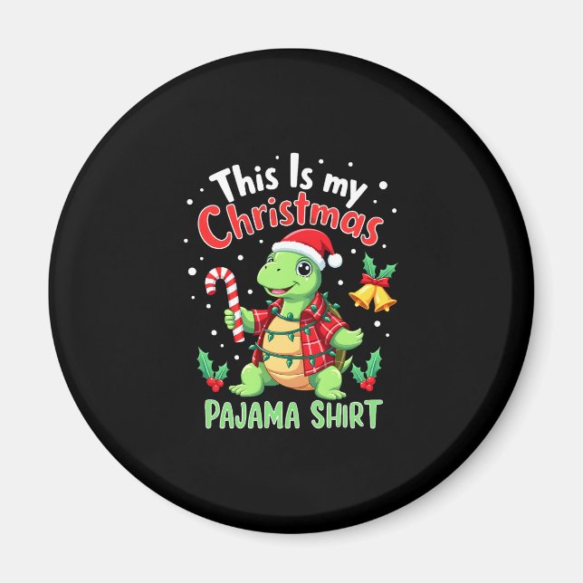 Imán This Is My Christmas Turtle Pajama Shirt Buffalo P (Frente)