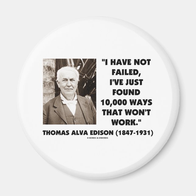 Imán Thomas Edison no falló 10,000 maneras en que no fu (Frente)