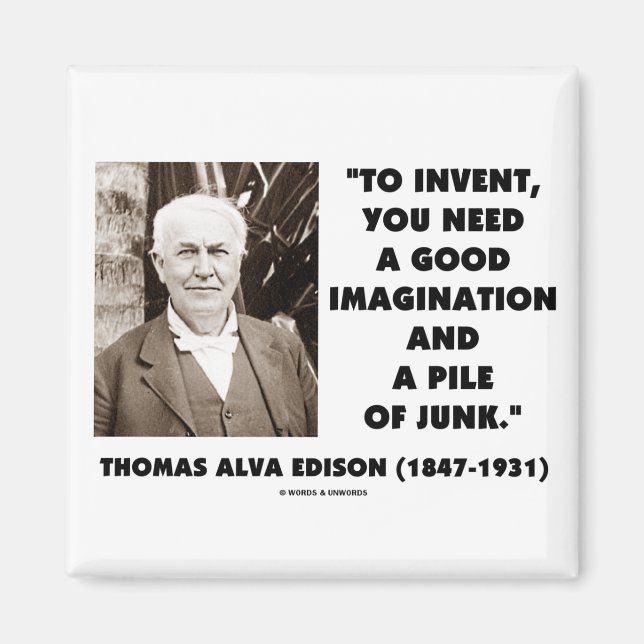 Imán Thomas Edison Para Invertir La Pila De Imaginación (Frente)