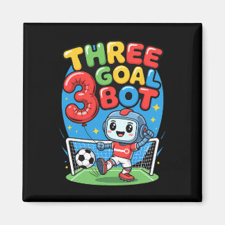 Imán Three Goal Bot Soccer Lover 3th Birthday