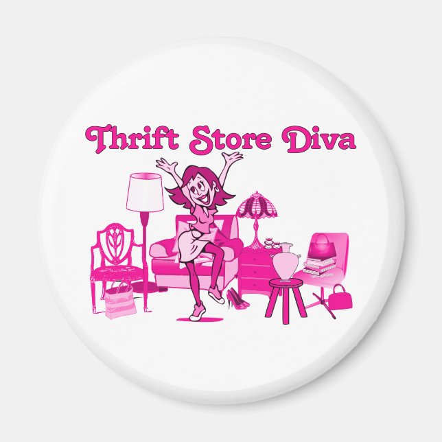 Imán Thrift Store Diva Round (Frente)