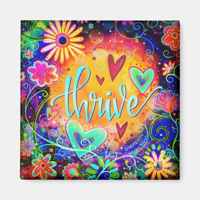 Imán Thrive Fun Floral Trendy ONE WORD Inespirivilidad (Frente)