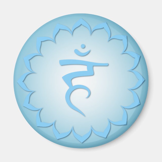 Imán Throat Chakra - Azul claro (Frente)