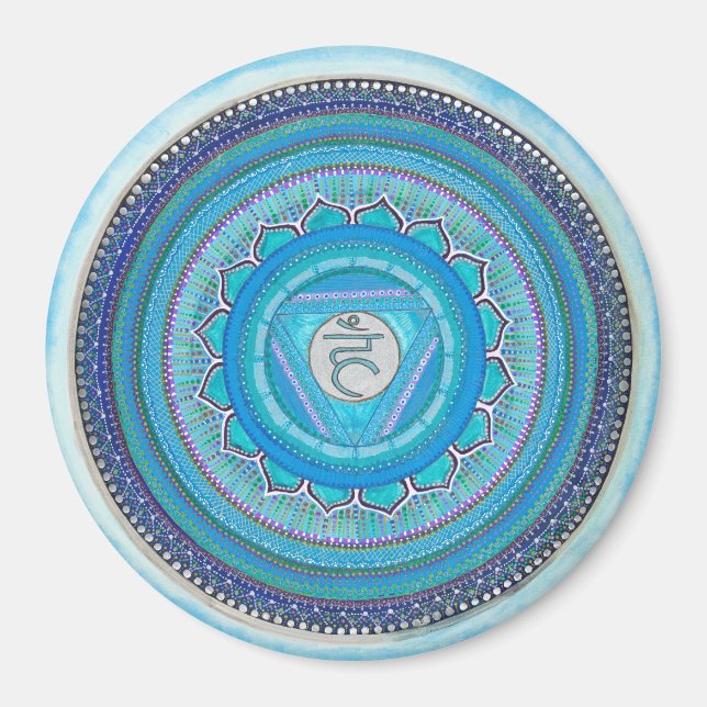 Imán Throat Chakra Mandala Magnet (Frente)