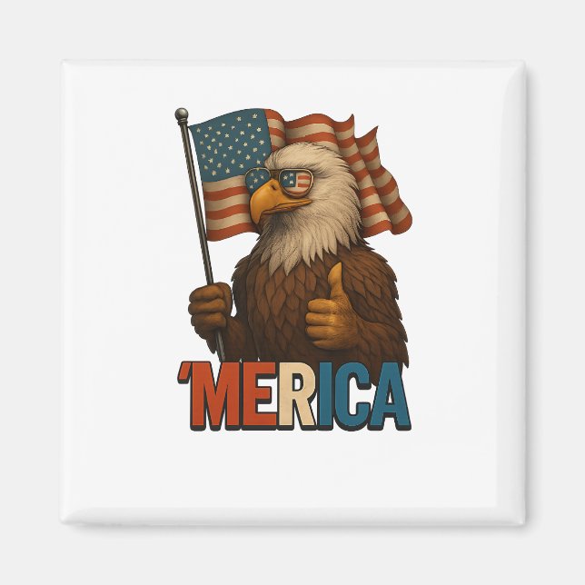 Imán Thumbup Merica Eagle Funny y Patriótico (Frente)