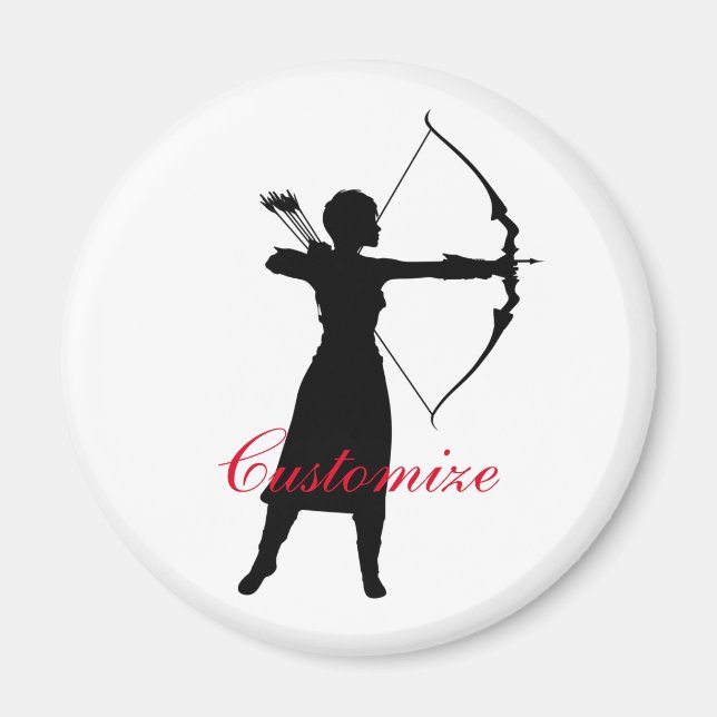 Imán Thunder_Cove, arquera femenina Silhouette (Frente)