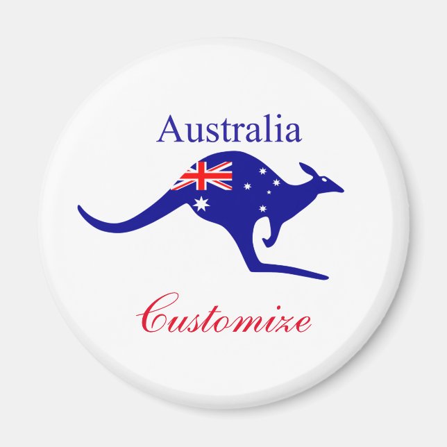 Imán Thunder_Cove, canguro de bandera de Australia (Frente)