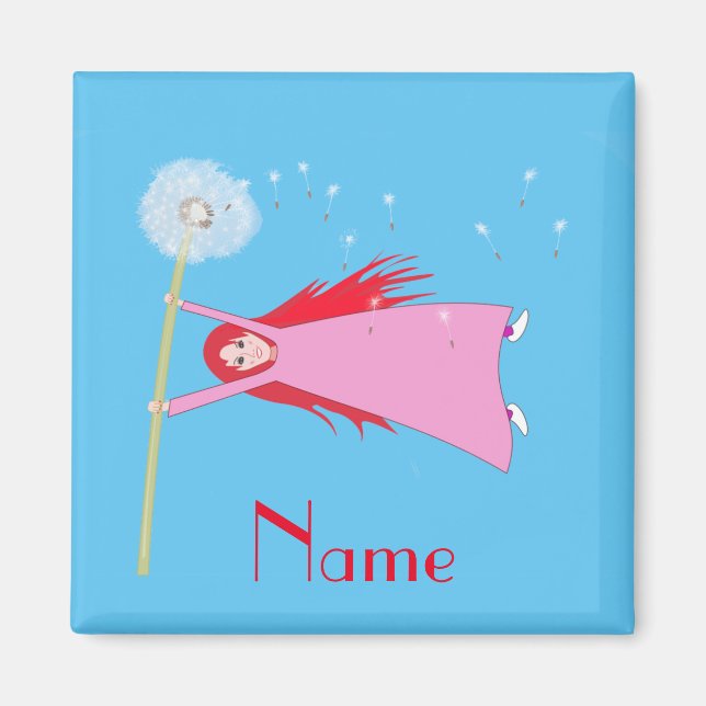 Imán Thunder_Cove, Chica Dandelion de cabello rojo (Frente)