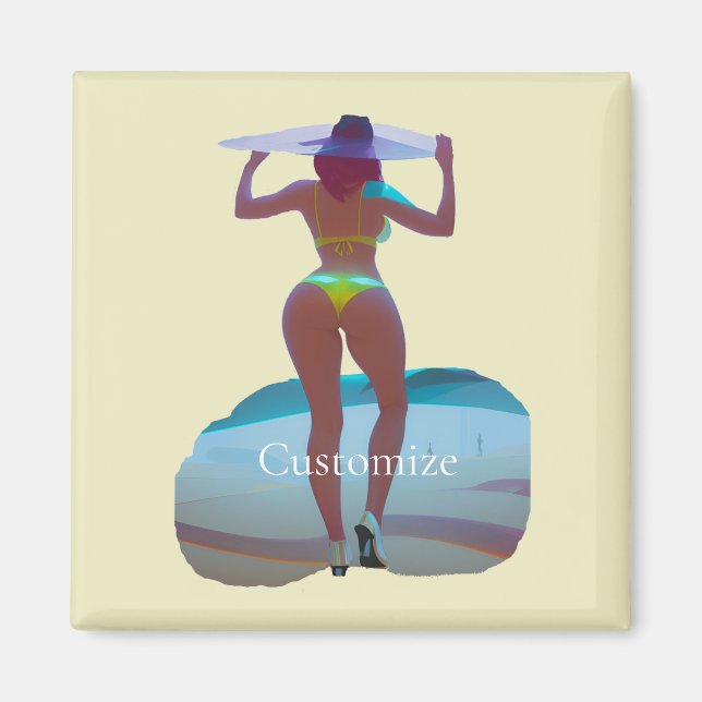 Imán Thunder_Cove, Chica de playa de booty en bikini (Frente)