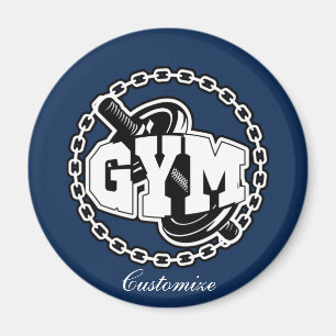 Imán Thunder_Cove con el logotipo Gym Barbell