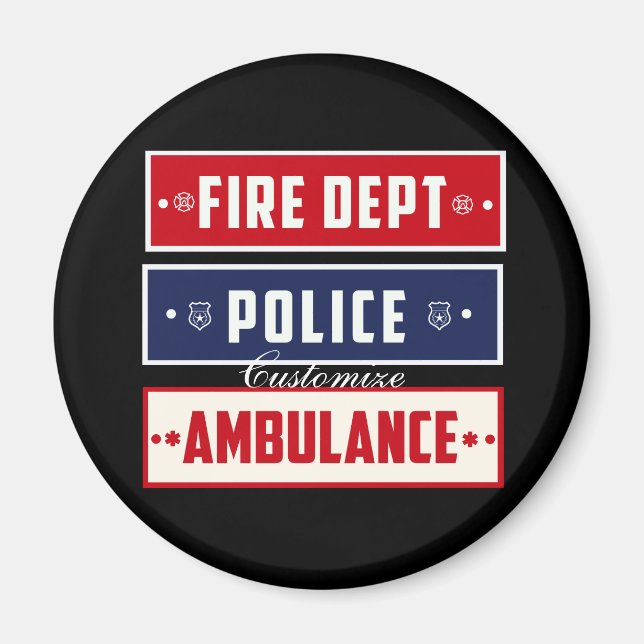 Imán Thunder_Cove de ambulancia de la policía de incend (Frente)