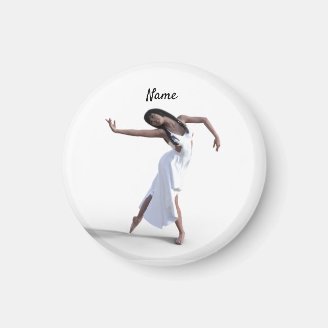 Imán Thunder_Cove de bailarina de vestir blanco (Frente)