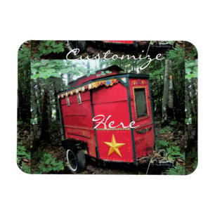 Imán Thunder_Cove, minúscula caravana roja personalizad
